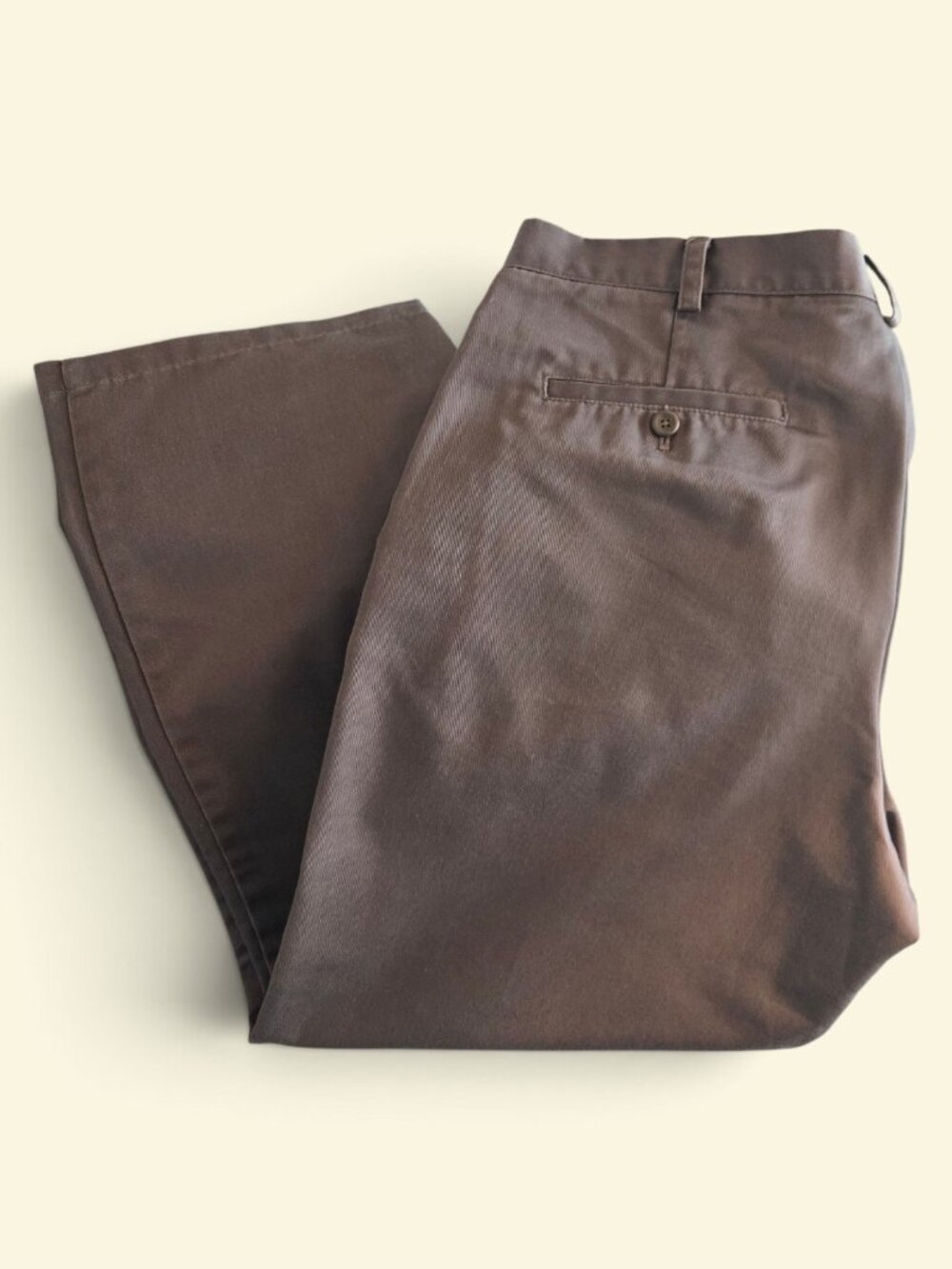 IZOD Brown Pants Men's 36x30 Flat Front Classic Fit American Chino Style